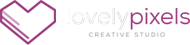 LovelyPixels logo in reverse