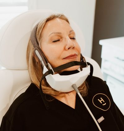 Evoke on chin and neck